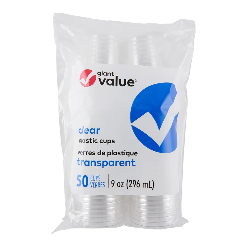 Giant Value Clear Cups, 255.7-ml, 50-Pack