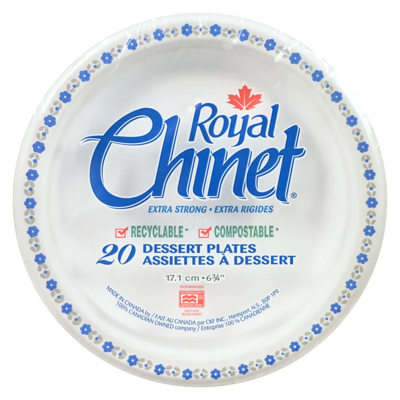 Royal Chinet Extra Strong Dessert Plates, 20-Pack