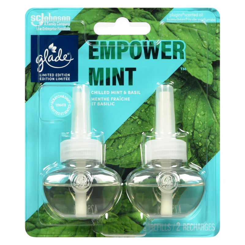 Glade PlugIns Empower Mint Scented Oil, 2-Pack
