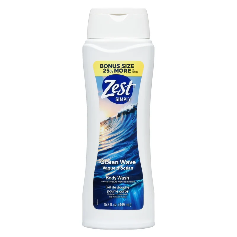 Zest Simply Body Wash Ocean Wave, 449 ml
