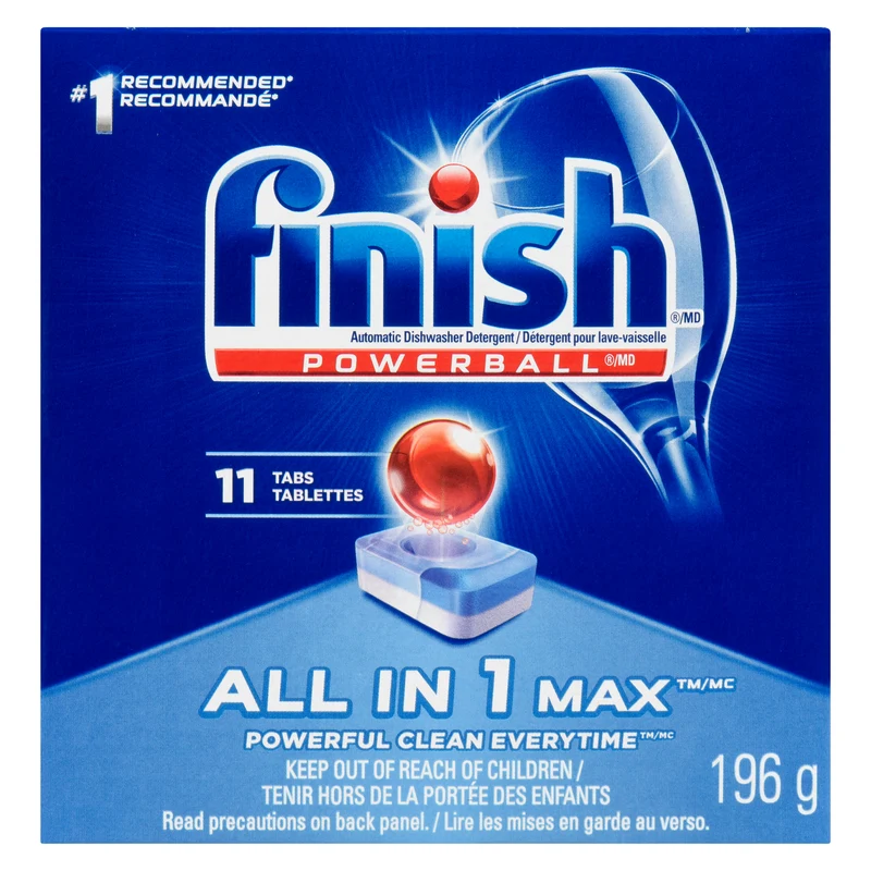 Finish Powerball All In 1 Max Dishwasher Detergent, 11-Pack