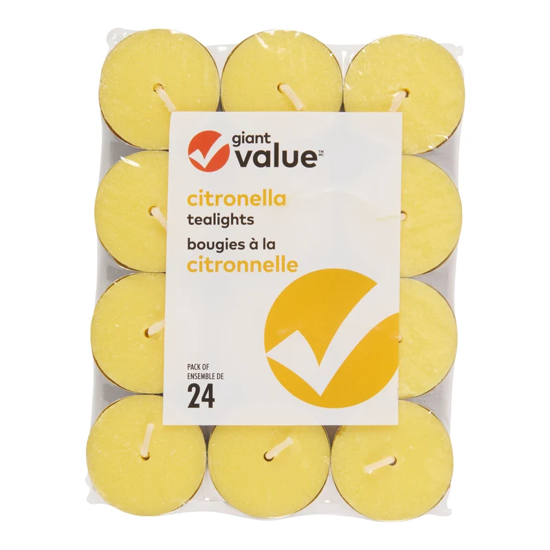 Giant Value Citronella Tealight, 24-Pack