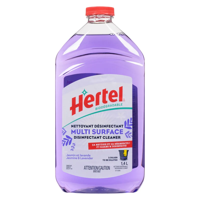 Hertel Biodégradable Disinfectant Cleaner Multi Surface Lavender Freshness, 1.4 L