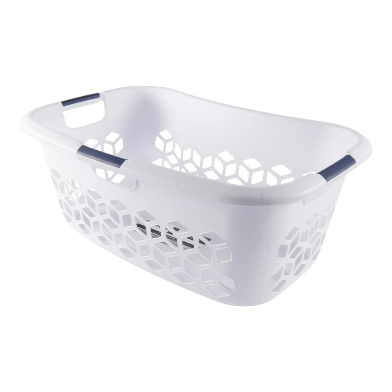 Deluxe Hip Hugger Laundry Basket, White