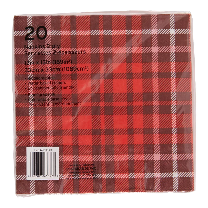 Seasonal Printed Dinner Napkins, 20-Pack