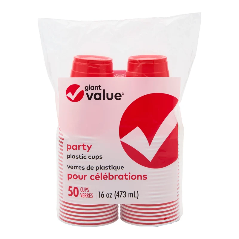 Giant Value Jumbo Red Cups, 50-Pack, 473 ml