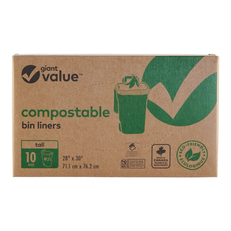 Giant Value Compostable Food Waste Bags, Tall, 10-Pack
