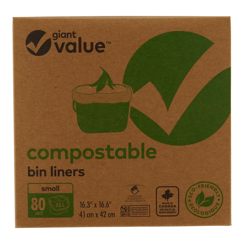 Giant Value Eco Compost Bags, 7.5-L, 80-Pack