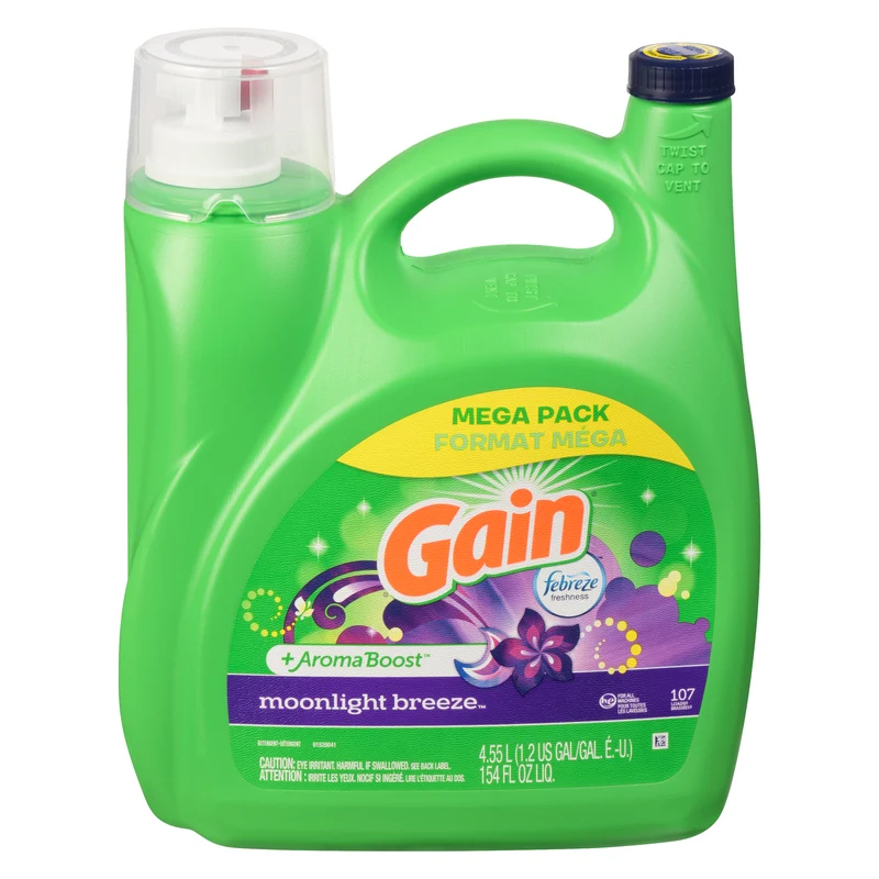 Gain + Aroma Boost Moonlight Breeze Liquid Laundry Detergent, 4.55-L