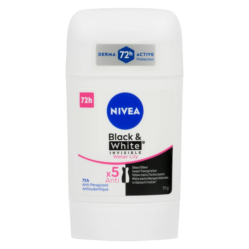 NIVEA Black & White Invisible Anti-Perspirant Water Lily, 51 g
