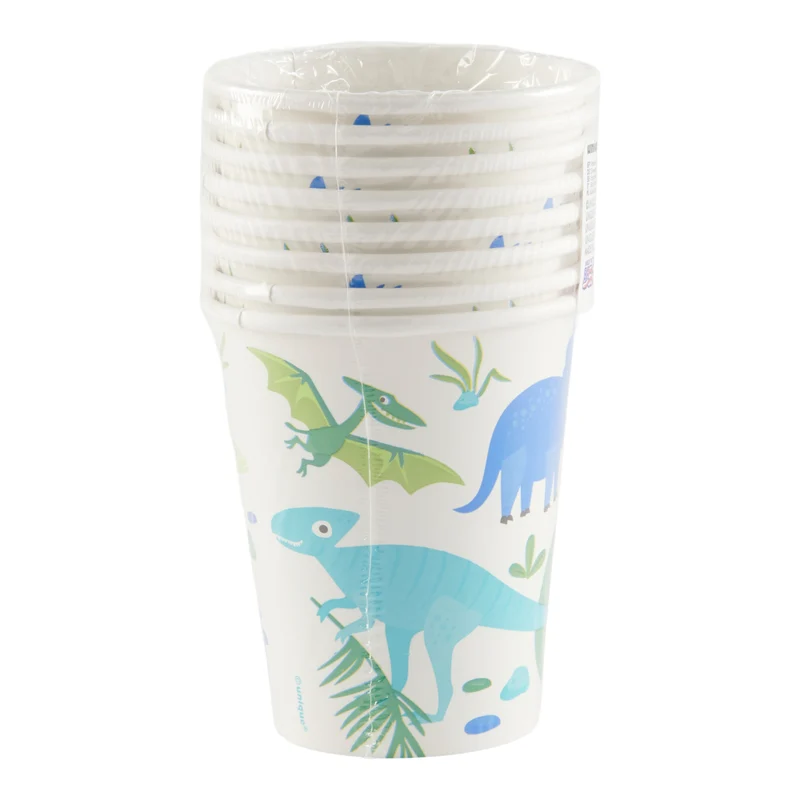 Unique Dinosaur Paper Cups, 9-oz, 8-Pack