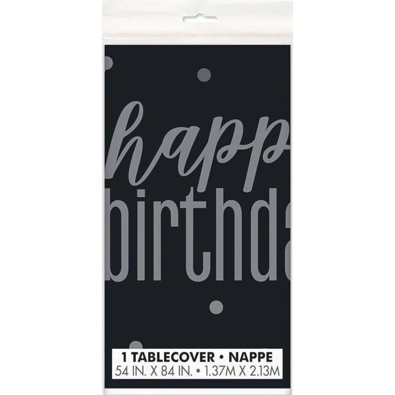 Unique Black Glitz Table-cover, 84-in