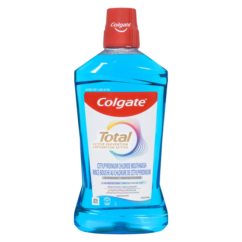 Colgate Total Active Prevention Cetylpyridinium Chloride Mouthwash Peppermint, 1 L
