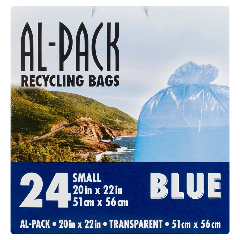 Al-Pack 24 Recycling Bags Small Transparent Blue