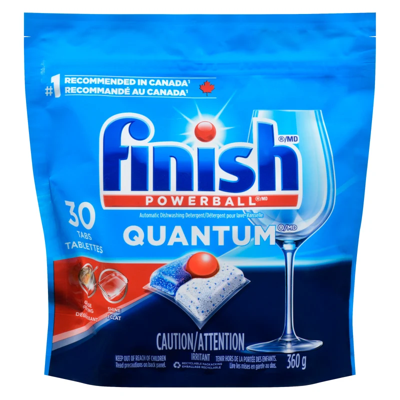 Finish Powerball Quantum Automatic Dishwasher Detergent, 30-Tabs, 360-g