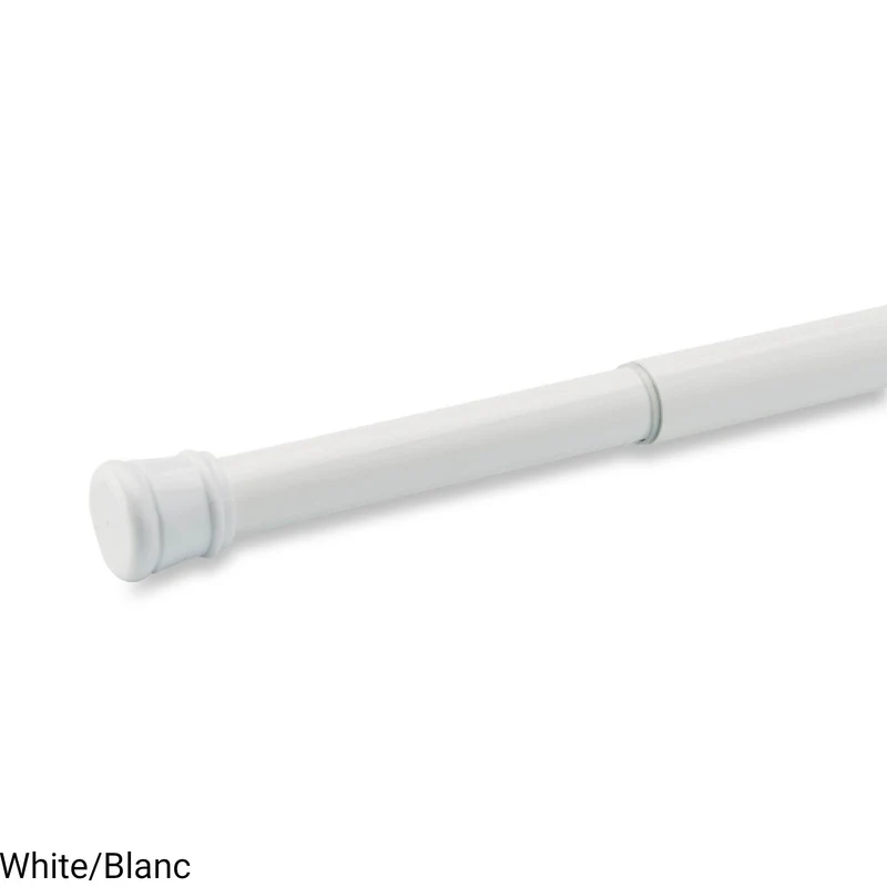 HomeStyles Tension Curtain Rod, White, 40-in to 72-in.