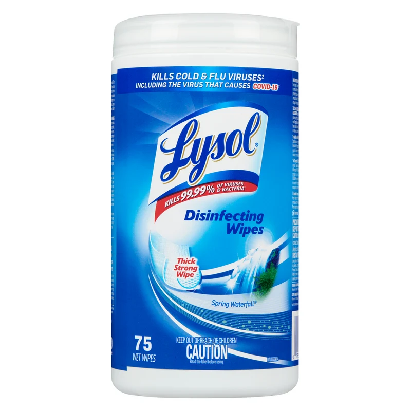 Lysol Spring Waterfall Scented Disinfecting Wipes, 75-pack
