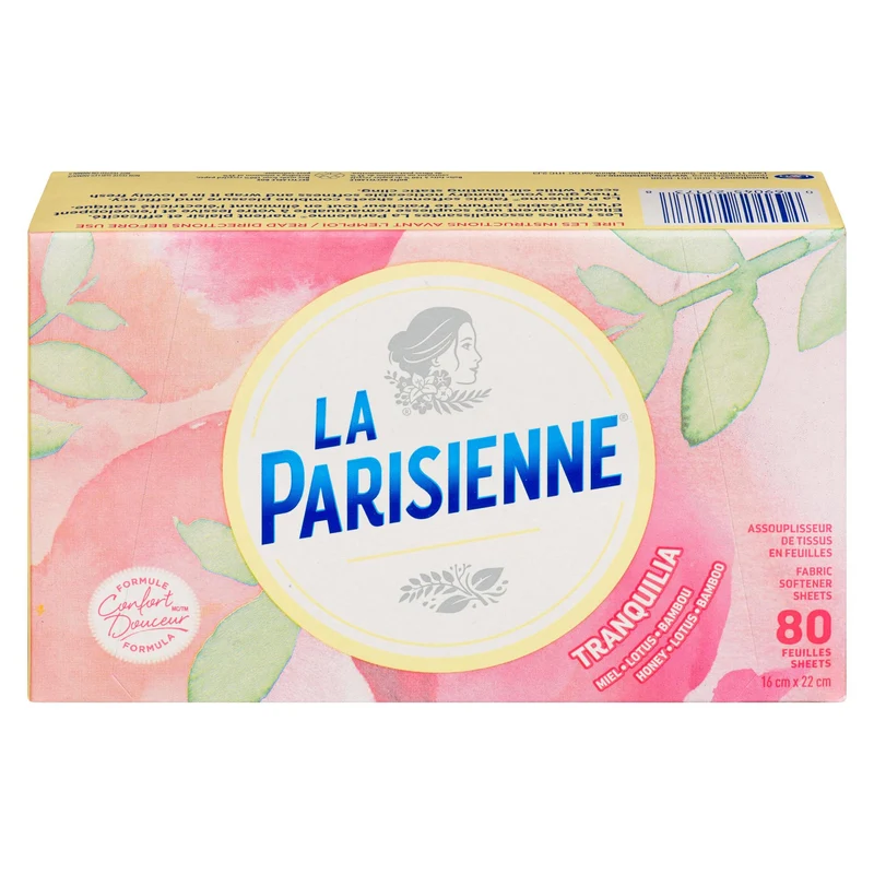 La Parisienne Tranquilia Fabric Softener Sheets, 80-Pack