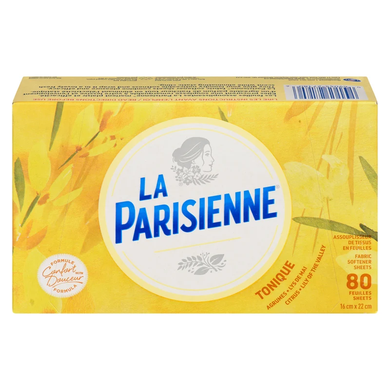 La Parisienne Tonique Fabric Softener Sheets, 80-Pack