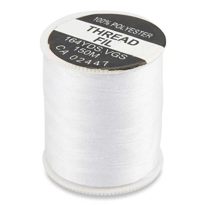 UV-Resistant Polyester Thread, 150-m, White