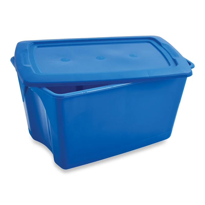 Stackable Storage Tote with Lid, 65-L