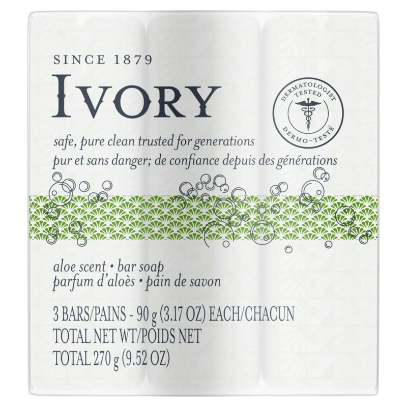 IVORY Clean Aloe Personal Bar Soap, 3-Pack