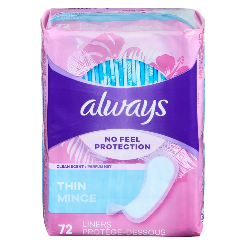 Always Thin Panty Liners, 72-Pack