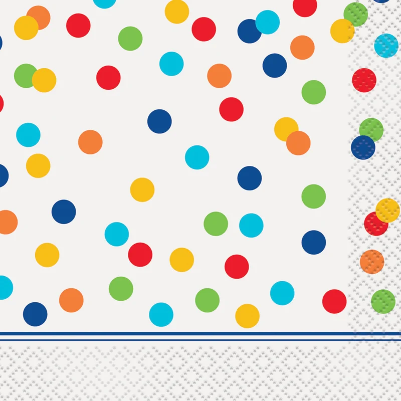 Unique Rainbow Dots Napkins, 5-in
