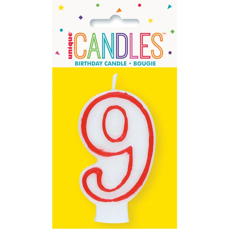 Unique Deluxe Numerical Birthday Cake Candle - Number 9