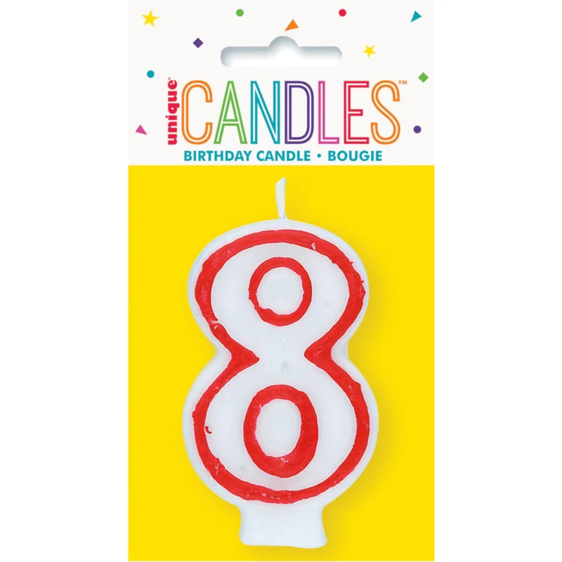 Unique Deluxe Numerical Birthday Cake Candle - Number 8