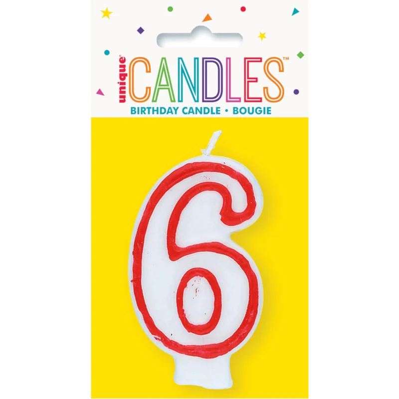Unique Deluxe Numerical Birthday Cake Candle - Number 6