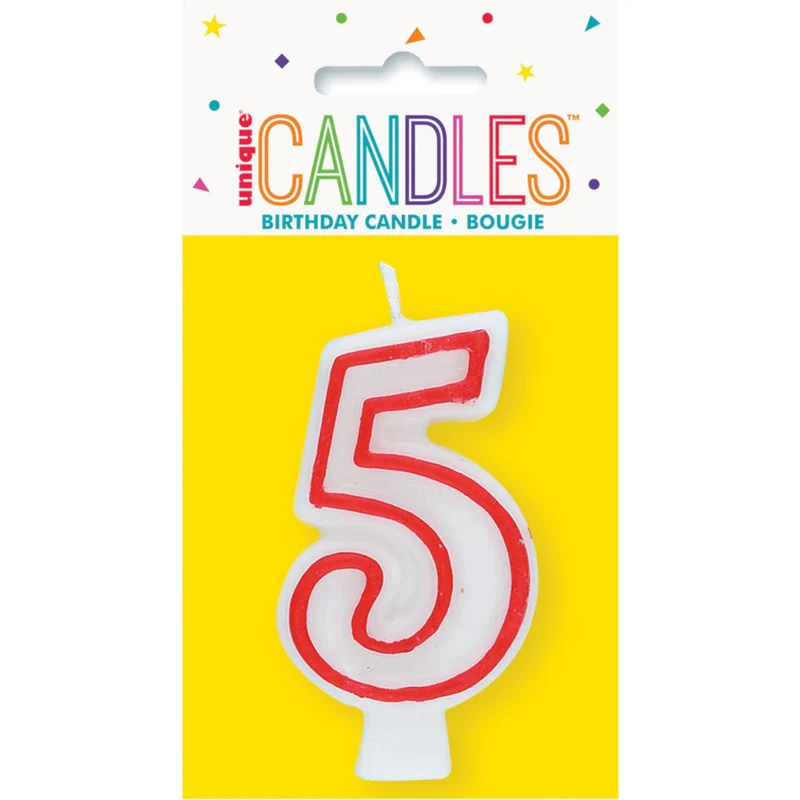 Unique Deluxe Numerical Birthday Cake Candle - Number 5