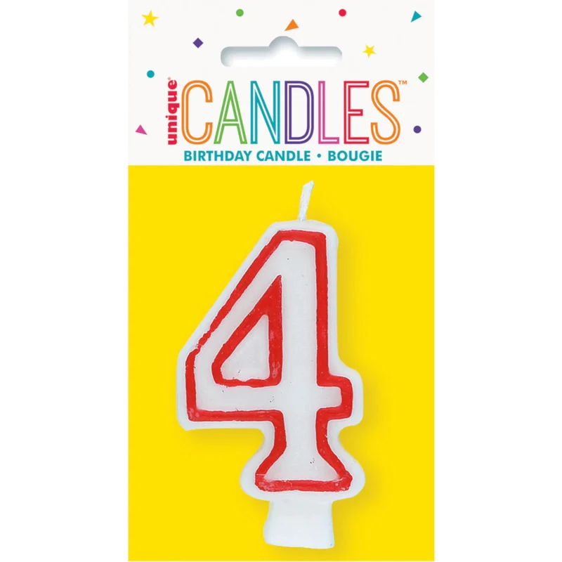 Unique Deluxe Numerical Birthday Cake Candle - Number 4