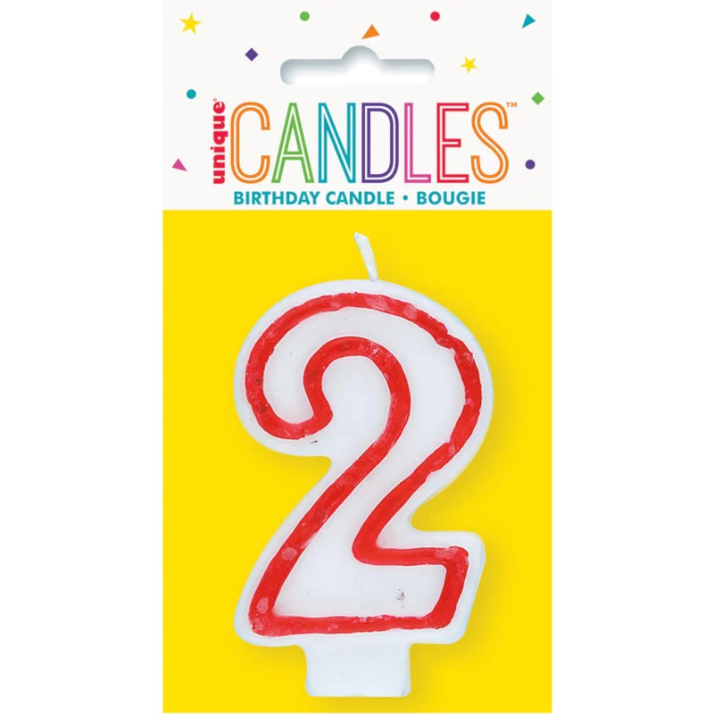 Unique Deluxe Numerical Birthday Cake Candle - Number 2