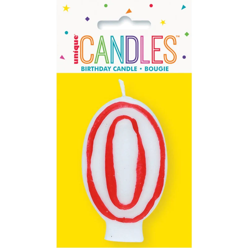 Unique Deluxe Numerical Birthday Cake Candle - Number 0