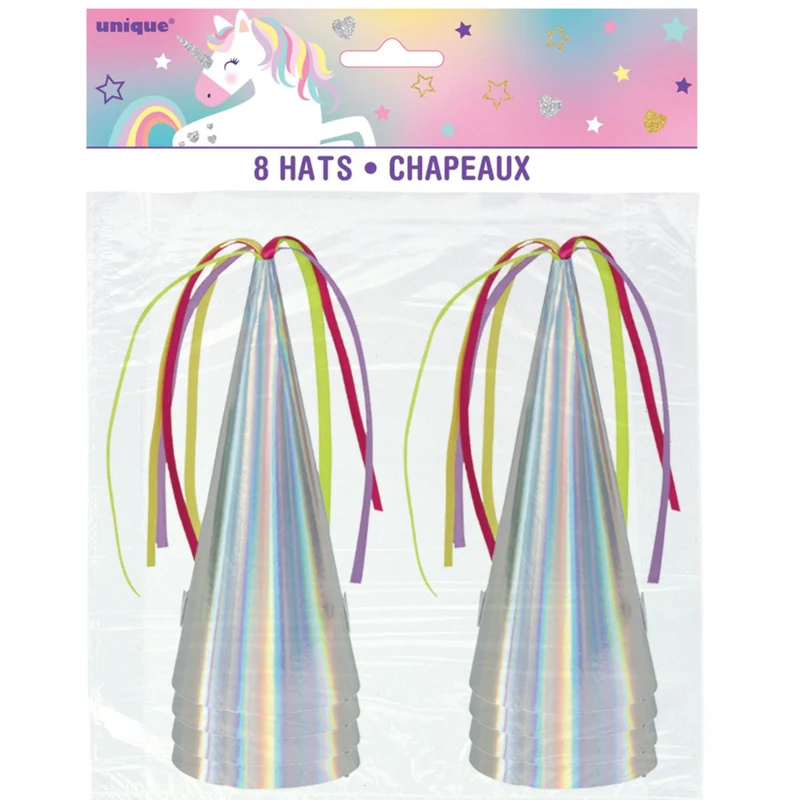 Unicorn Horn Party Hats, 8-Pack