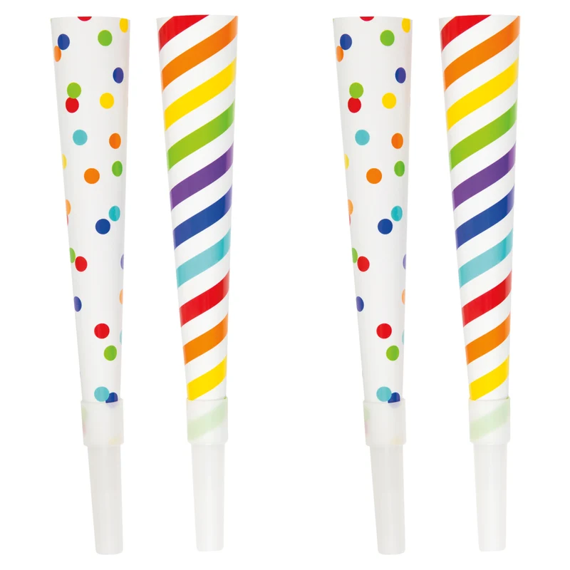 Unique Fancy Party Horns, Multicolour, 6-Pack