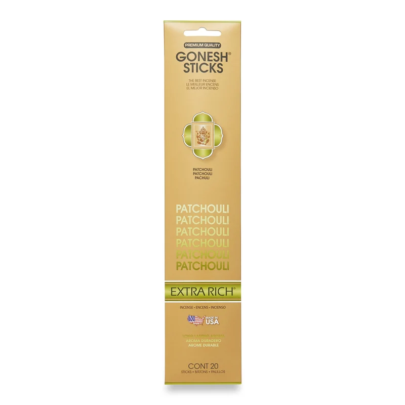 Gonesh Patchouli Incense Sticks, 20-Pack