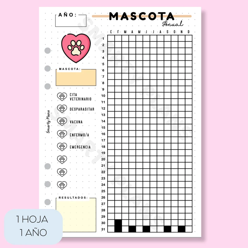 Hoja Anual - Mascota