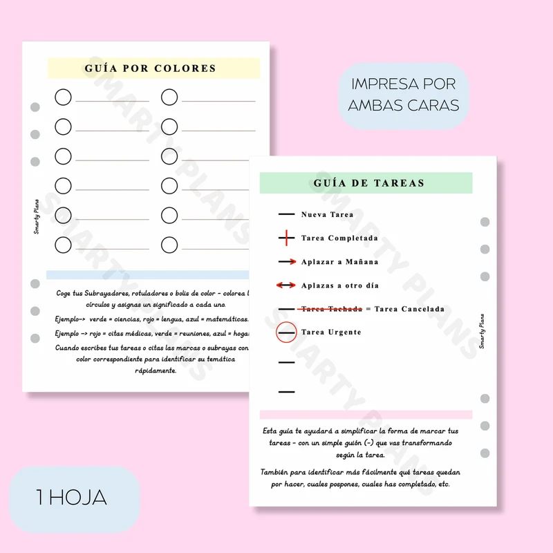 Plantilla Individual - Guía de Colores / Tareas