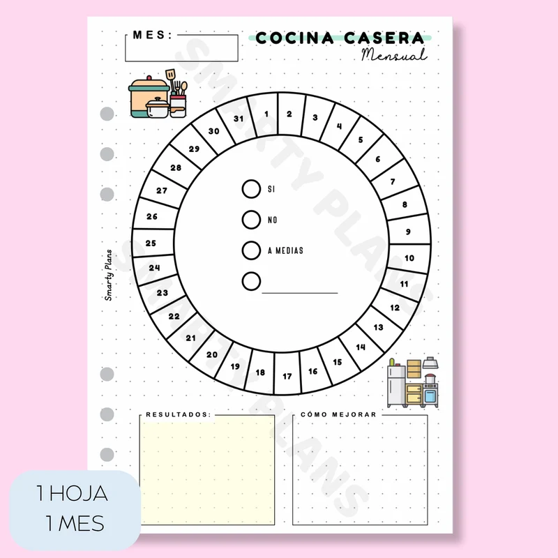 Plantilla Mensual - Cocina Casera