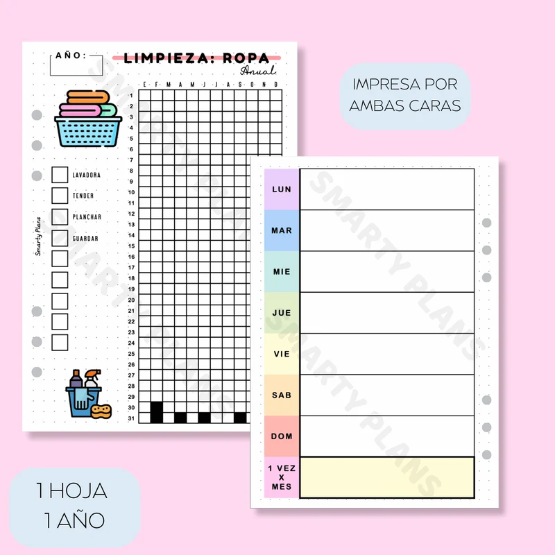 Hoja Anual - Limpieza Colada / Ropa