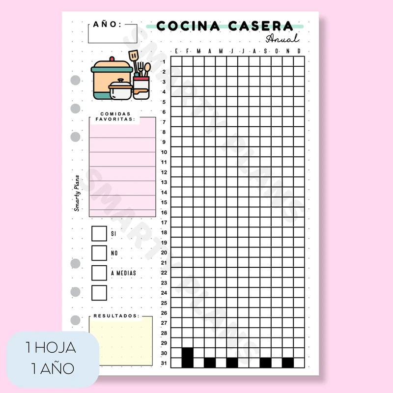 Hoja Anual - Cocina Casera