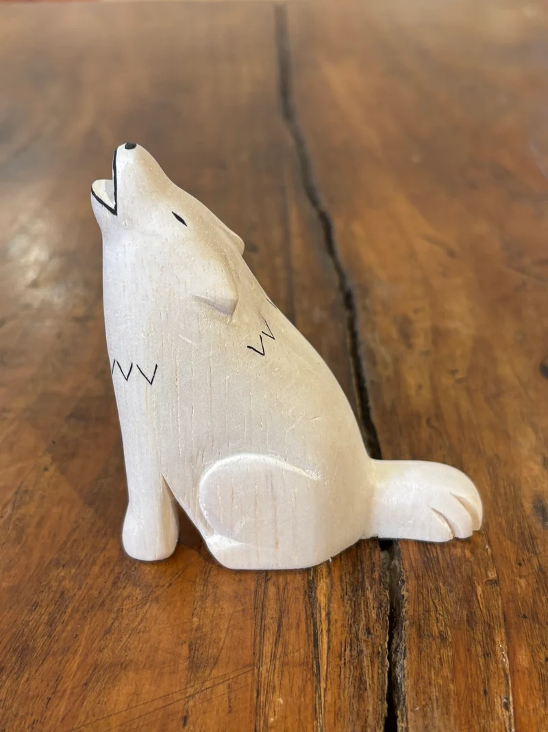 Loup Figurine en Bois - T-Lab.