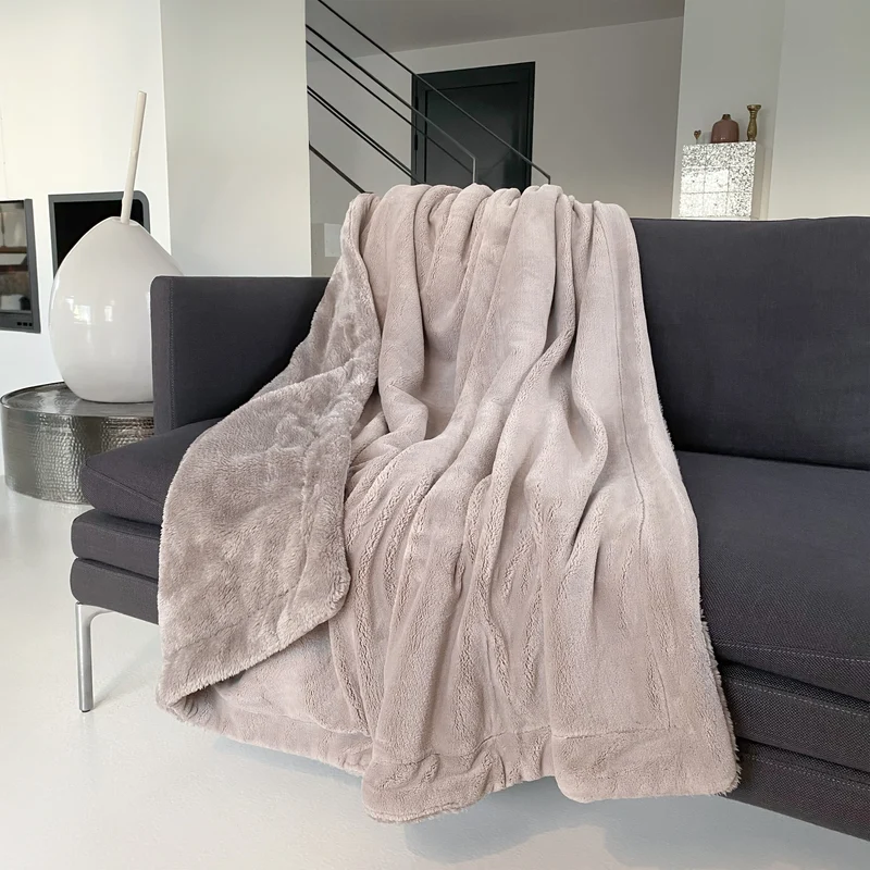 Plaid polaire 130x170cm 760g/m² - Cozy Beige Taupe