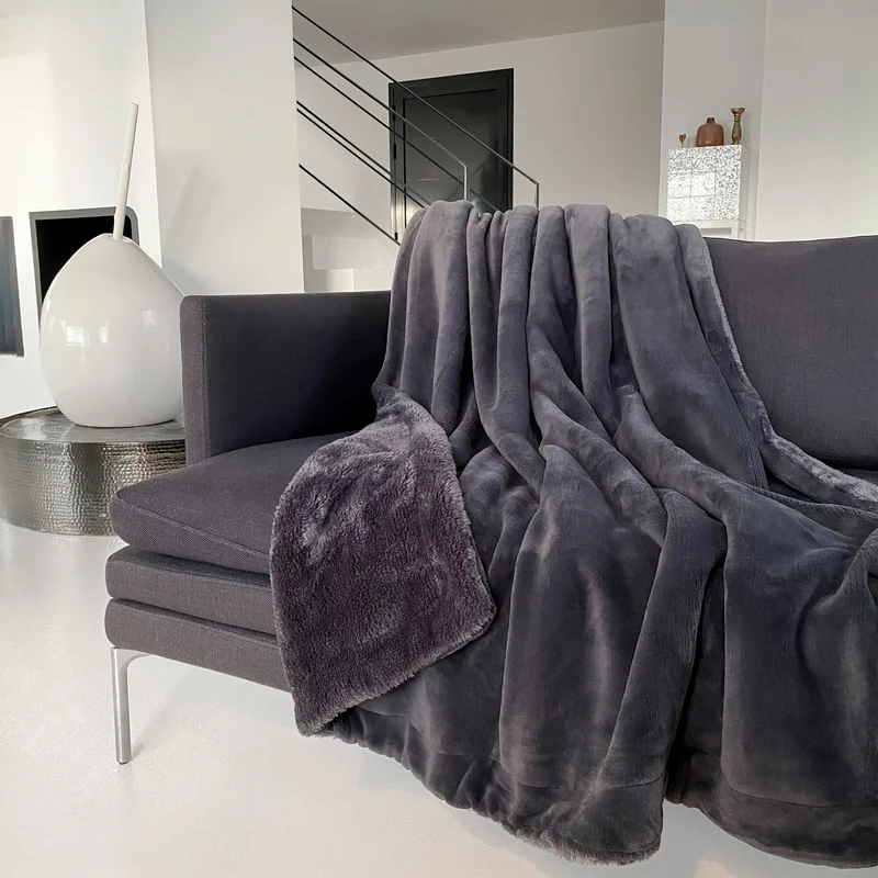 Plaid polaire 130x170cm 760g/m² - Cozy Anthracite
