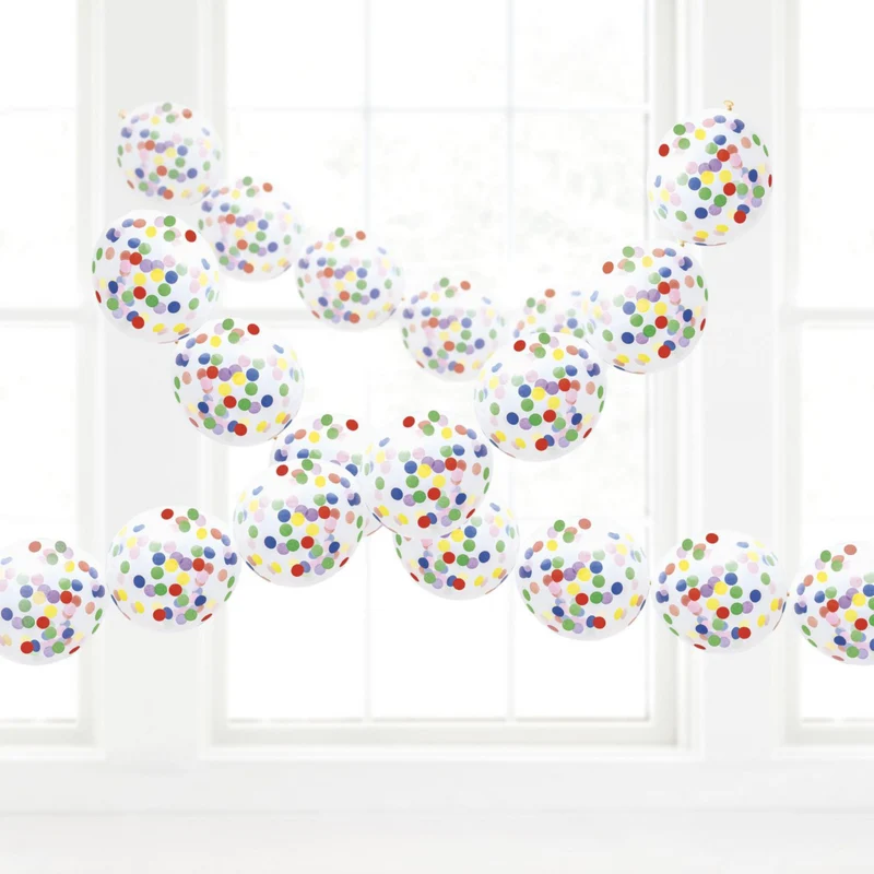 Unique Confetti Filled Linking Balloons, Multicolour, 15-Pack