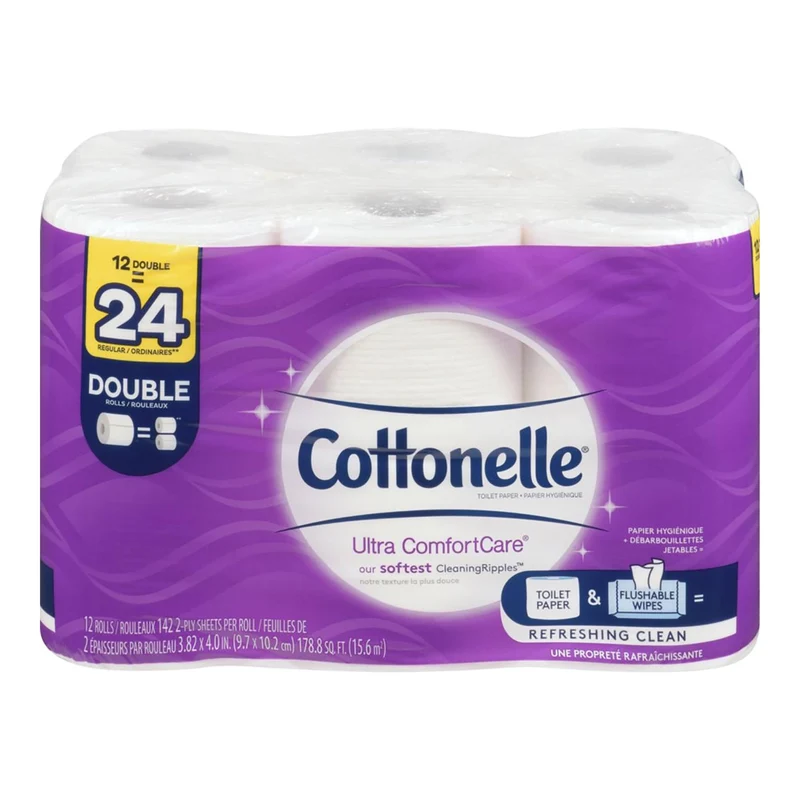 Cottonelle Ultra ComfortCare Soft Ripple Toilet Paper, 12-Pack