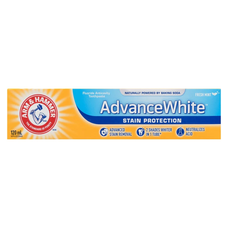 Arm & Hammer Advance White Stain Protection Fresh Mint Toothpaste, 120-mL