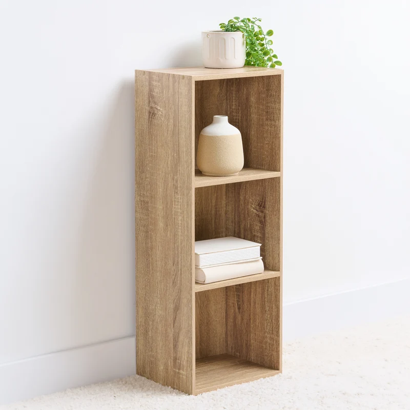 HomeStyles 3-Tier Particle Board Bookcase, Natural